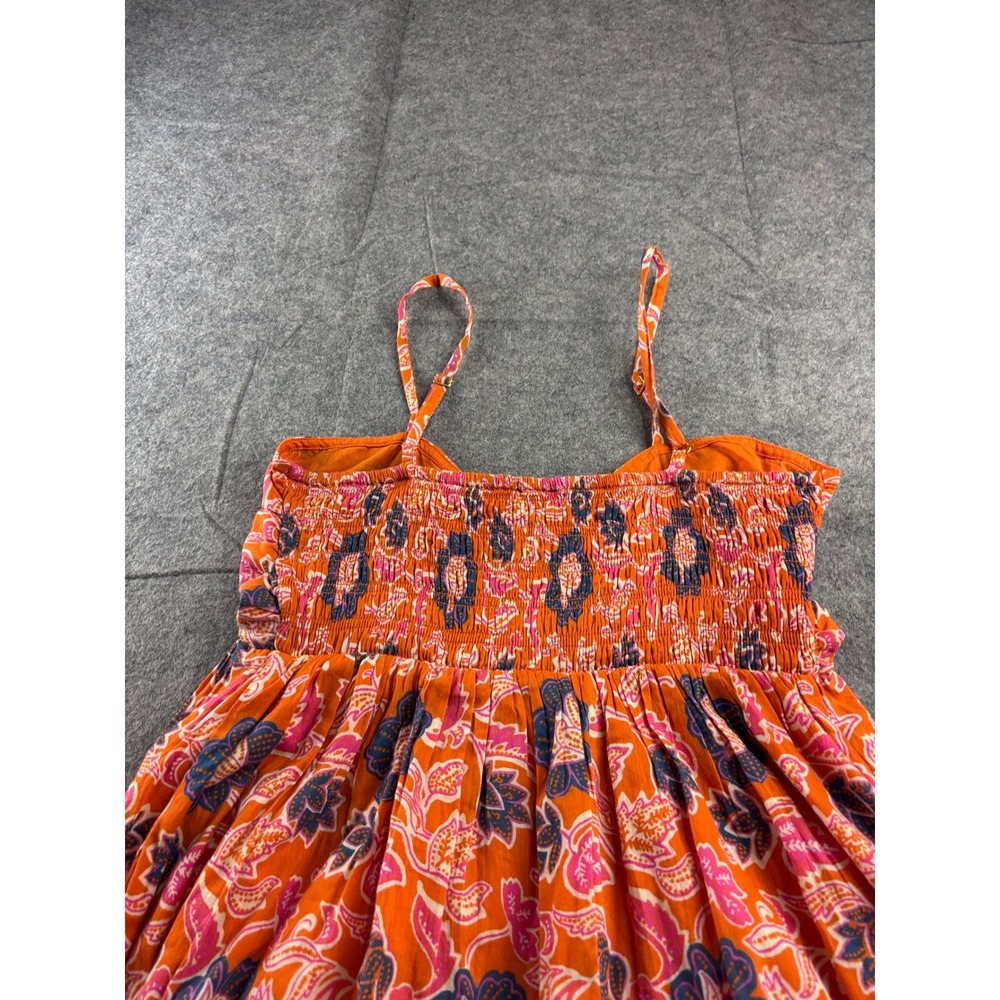 Cleobella Orange Floral Paisley Tiered Maxi Dress Pockets Womens S Resort Whimsy - Picture 4 of 7